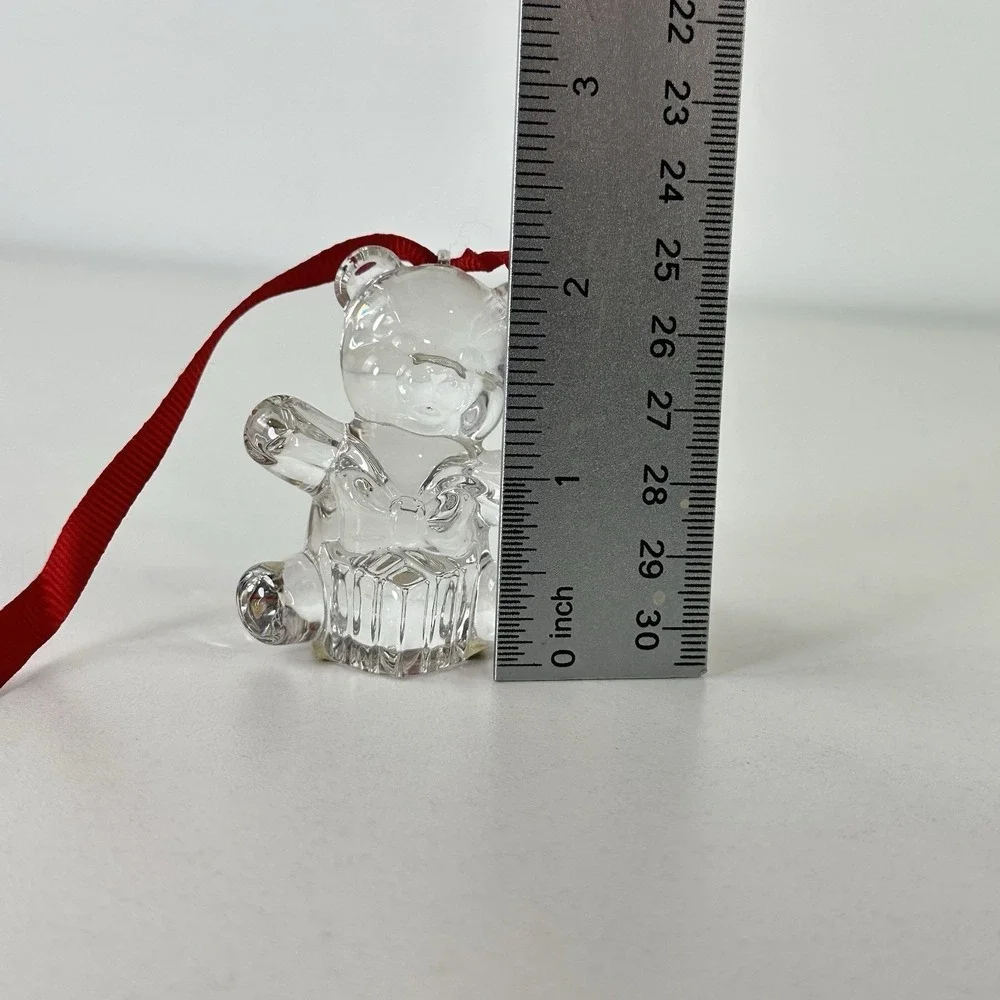 Set of 3 Marquis Waterford Crystal Christmas Ornaments Caroler Santa & Gift Bear